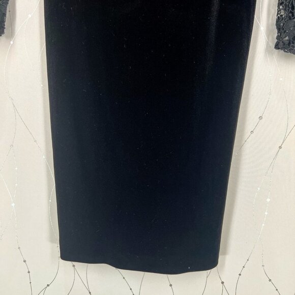 NWT Badgley Mischka Black Velvet and Lace Cocktail Dress $495 - Picture 8 of 15